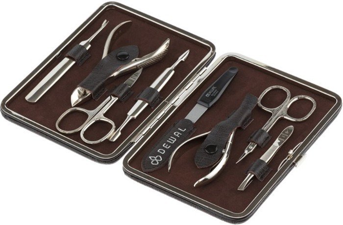 Набор для маникюра и педикюра Dewal 906BROWN (коричневый) - фото