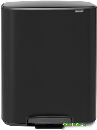 Brabantia Bo Pedal Bin 2 x 30 л (черный матовый) - фото