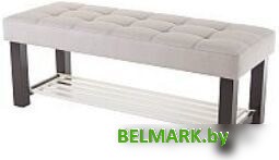 Банкетка AMC Lux 4 с полкой ткань коричневый/бежевый/бежевый 4.2Б120233 - фото