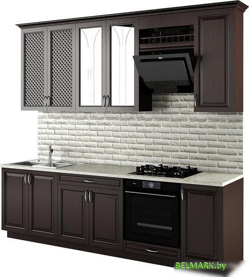 Кухня Молодечномебель Злата 2200 (орех темный) - фото