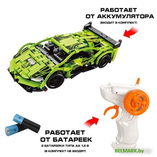 Конструктор Unicon Mechanics. Гоночная управляемая зеленая 9866853 - фото2