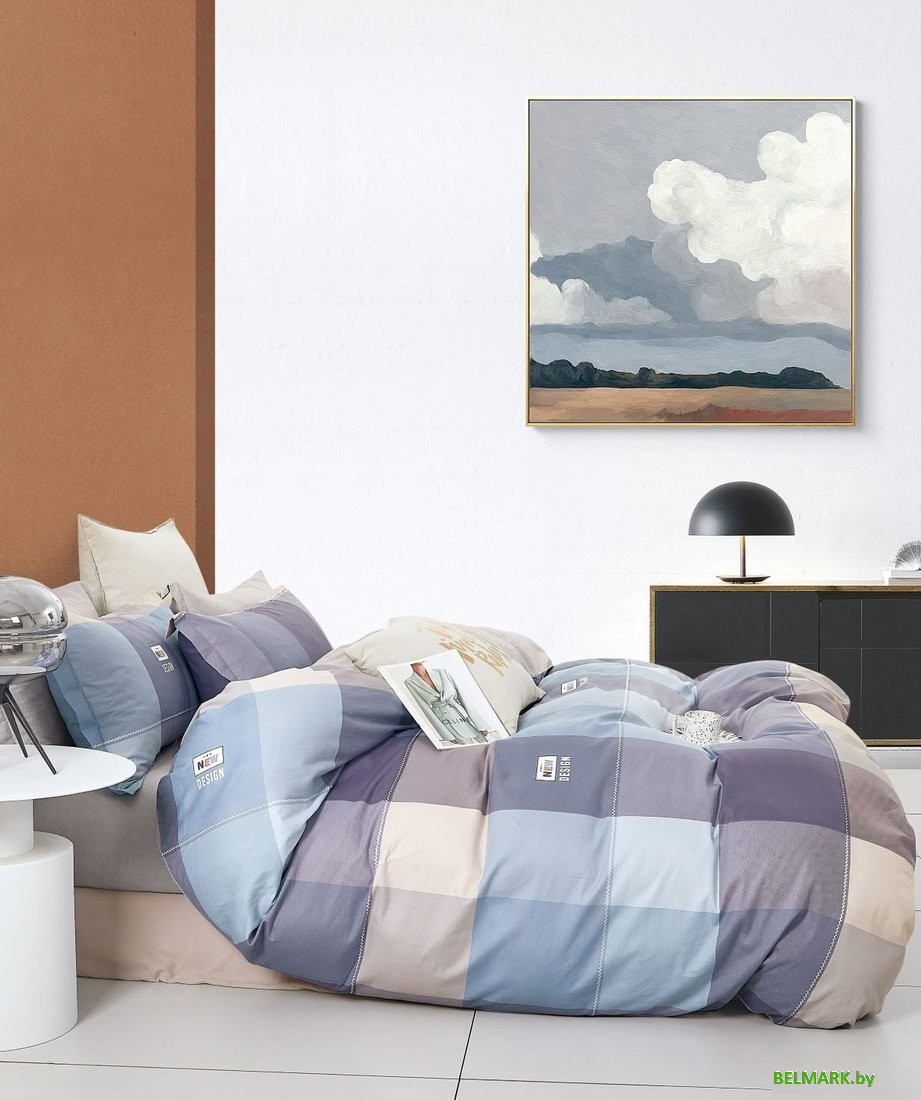 Постельное белье Реноме 1.5сп Темно-синяя коллекция ПП 7445 (сатин) - фото