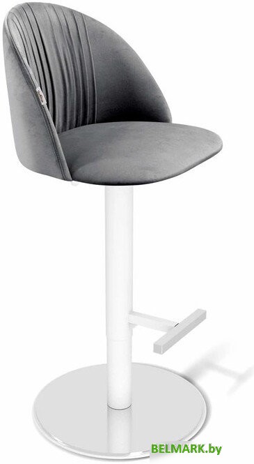 Стул Sheffilton SHT-ST35-1/S128 (угольно-серый/хром/белый муар) - фото