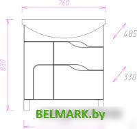 Onika Тумба Веронэлла 75.13 с умывальником Стиль 750 (белый) - фото2