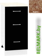 Шкаф напольный Кортекс-мебель Корнелия Лира НШ40р3ш (черный/мадрид) - фото