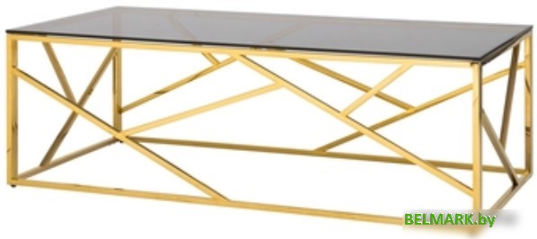 Журнальный столик Stool Group Арт Деко 120x60 ECT-015-TG-SK (стекло Smoke/сталь золото) - фото