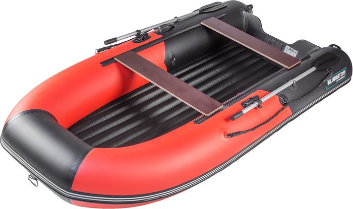 Моторно-гребная лодка Gladiator E330S (черный/красный) - фото