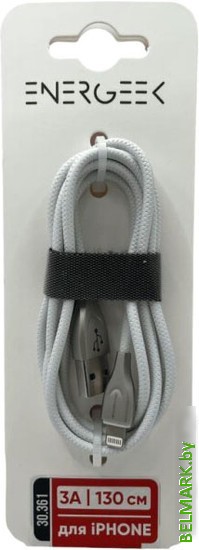 Кабель Atomic Energeek-Storm 30.361 USB Type-A - Lightning (1.3 м, белый) - фото
