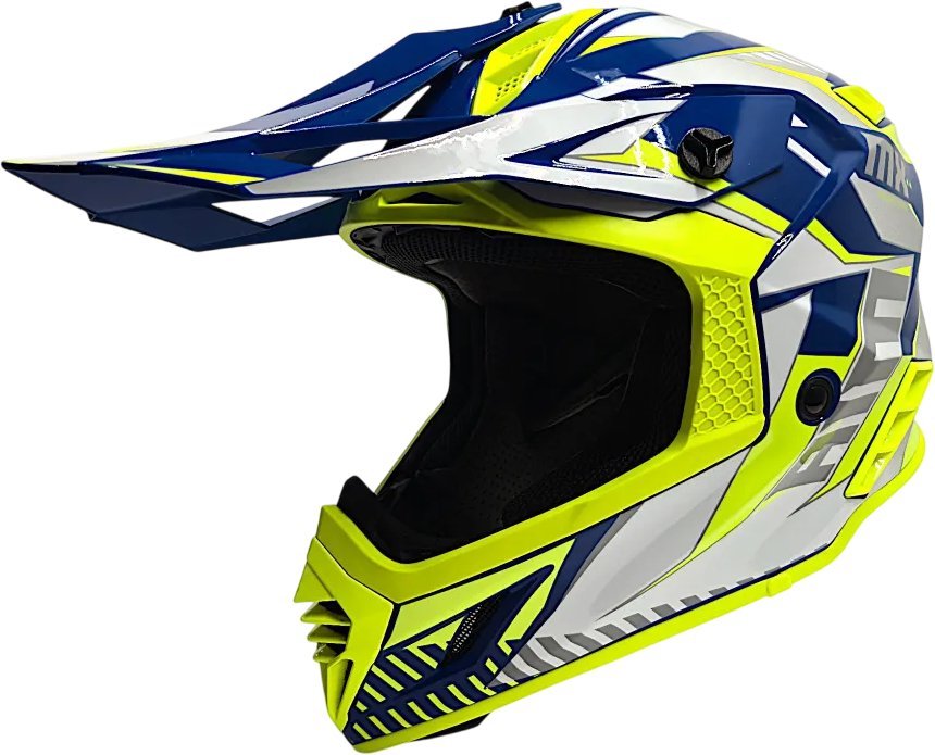 Мотошлем AIM RH855 Fiber Glass Tondo RH855T-BYW-XXXL (XXXL, синий/желтый/белый) - фото