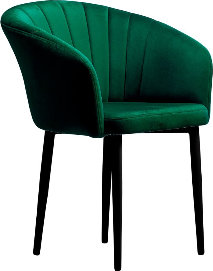 Стул с подлокотниками Памир Версаль F74 Поворотный (зеленый/черная опора) - фото