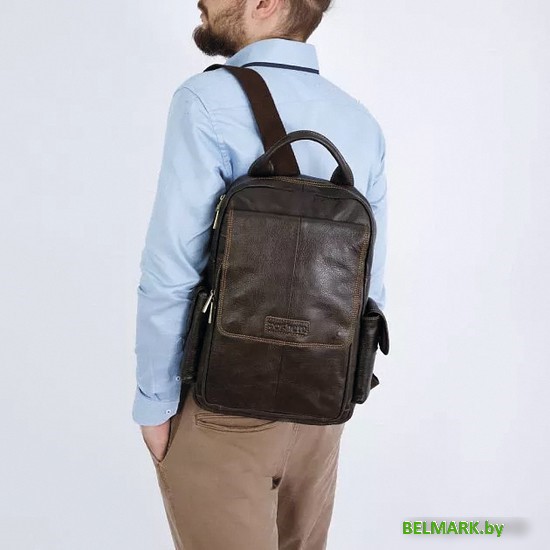 Городской рюкзак Poshete 253-1136-7-DBW (коричневый) - фото2