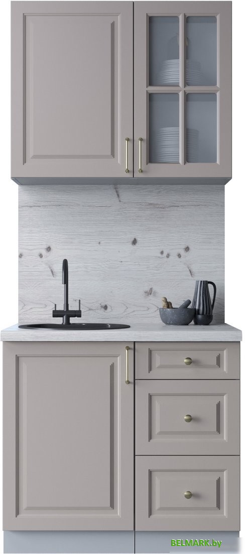 Готовая кухня Интерлиния Мила Шато 0.9А (луна/луна/бискайская сосна) - фото
