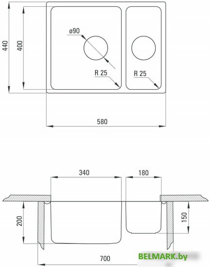 Кухонная мойка Deante Egeria ZPE 050C - фото2