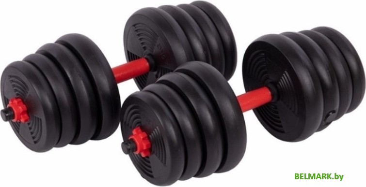 Набор гантелей с грифом для штанги Ametist со штангой и гирями 7в1 30 кг - фото2