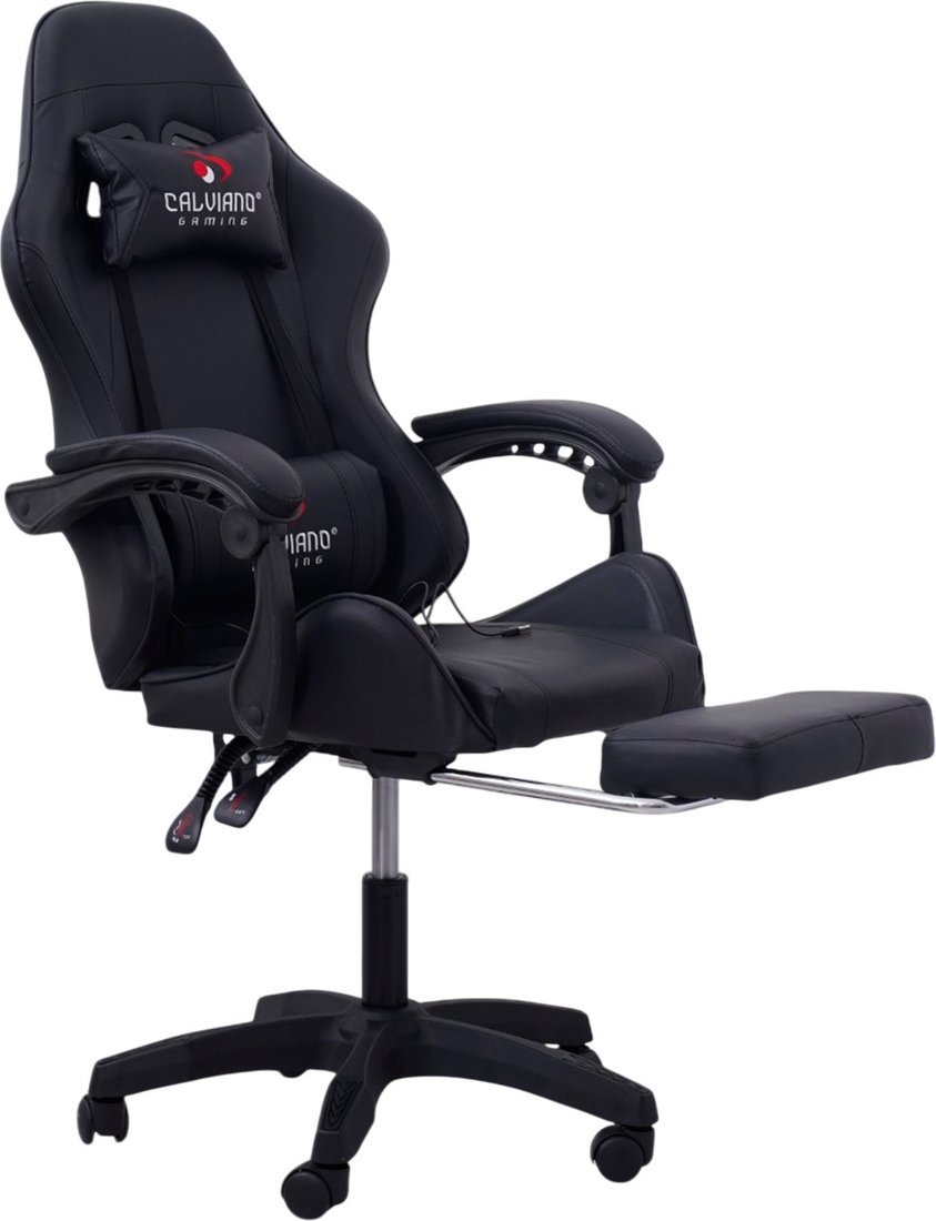 Игровое (геймерское) кресло Calviano 1584 (PU, черный) - фото
