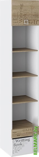 Шкаф-пенал Трия Оксфорд ТД-139.07.20 (ривьера/белый с рисунком) - фото