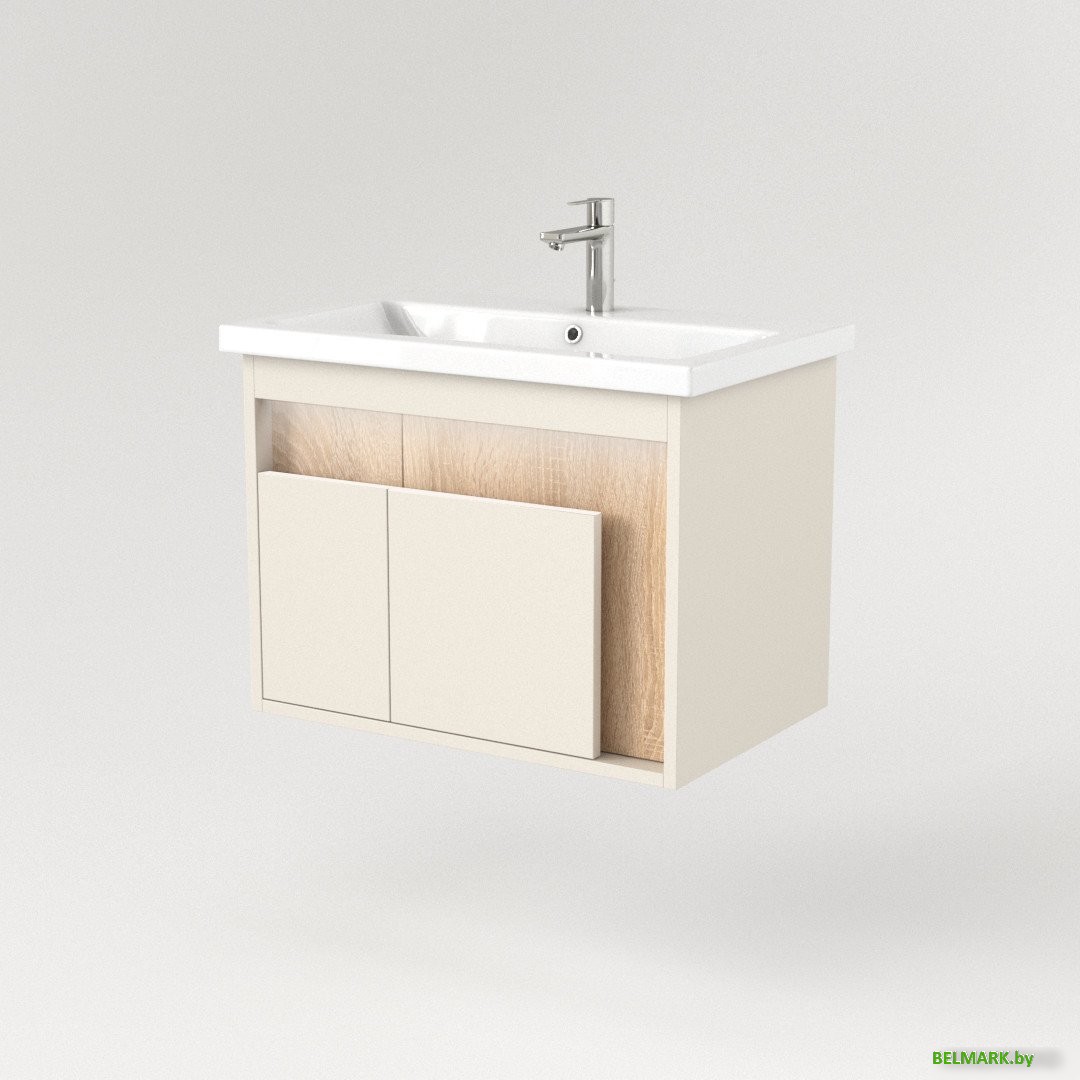 Дабер Тумба под умывальник 016 WeltWasser Deilbach 7517-70 Т16.7W.0.18_light (с подсветкой, бежевый/дуб бардолино) - фото2