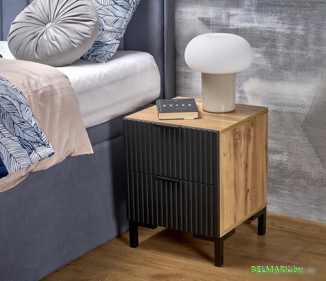 Комод Halmar Nela (дуб вотан/черный) - фото2