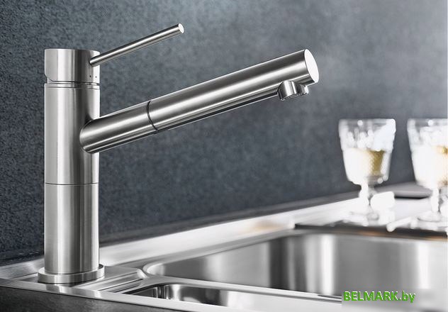 Смеситель Blanco Alta-S Compact 517182 (стальной) - фото