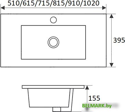Умывальник CeramaLux NYJ9393-90 - фото2