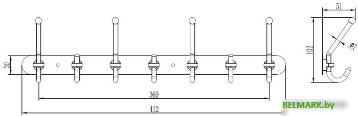 Крючок для ванны Ledeme L201-7 - фото2