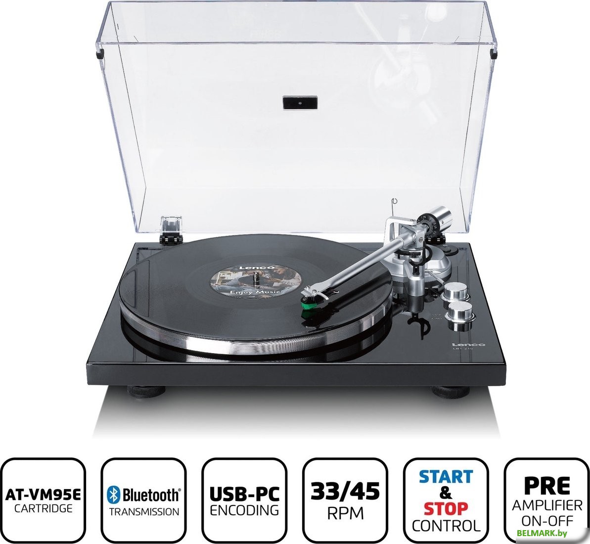 Виниловый проигрыватель Lenco LBT-215BK - фото2