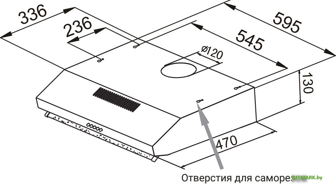 Кухонная вытяжка Weissgauff Cover 600 (белый) - фото2