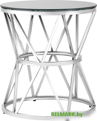 Журнальный столик Stool Group Вива 50x50 EET-080 (стекло черное/сталь серебристый) - фото