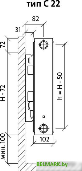 Стальной панельный радиатор Royal Thermo Compact C22-500-900 (Bianco Traffico) - фото2