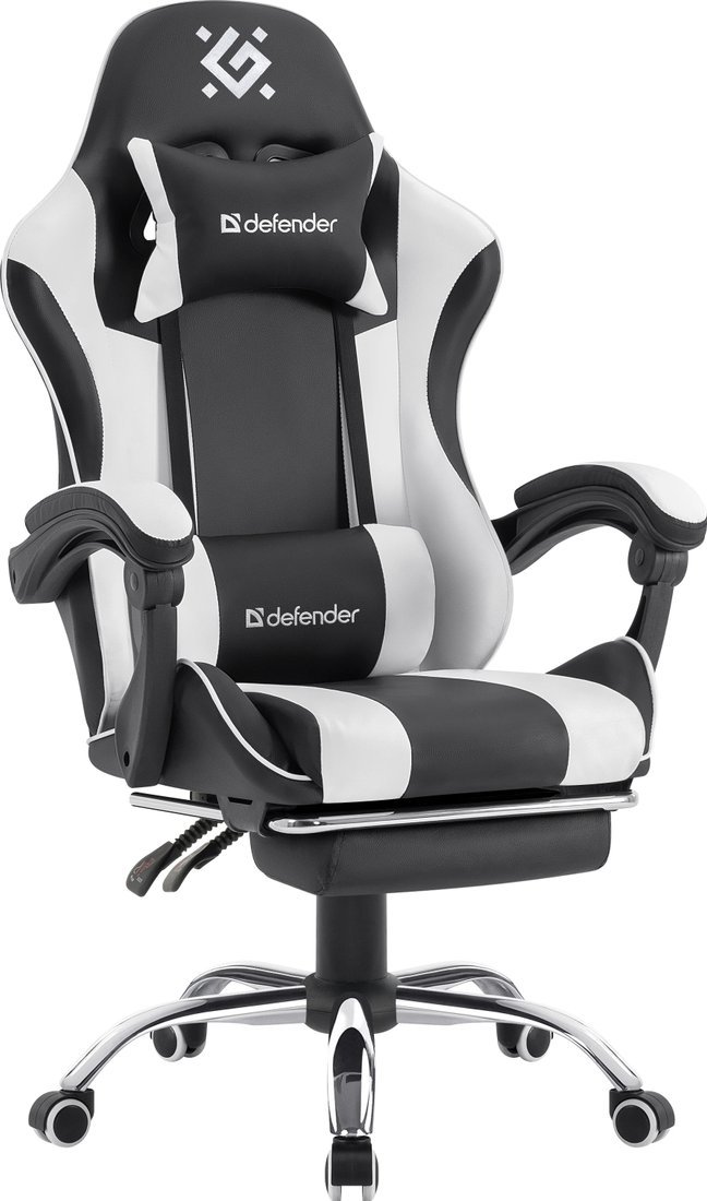 Игровое (геймерское) кресло Defender Tios (черный/белый) - фото