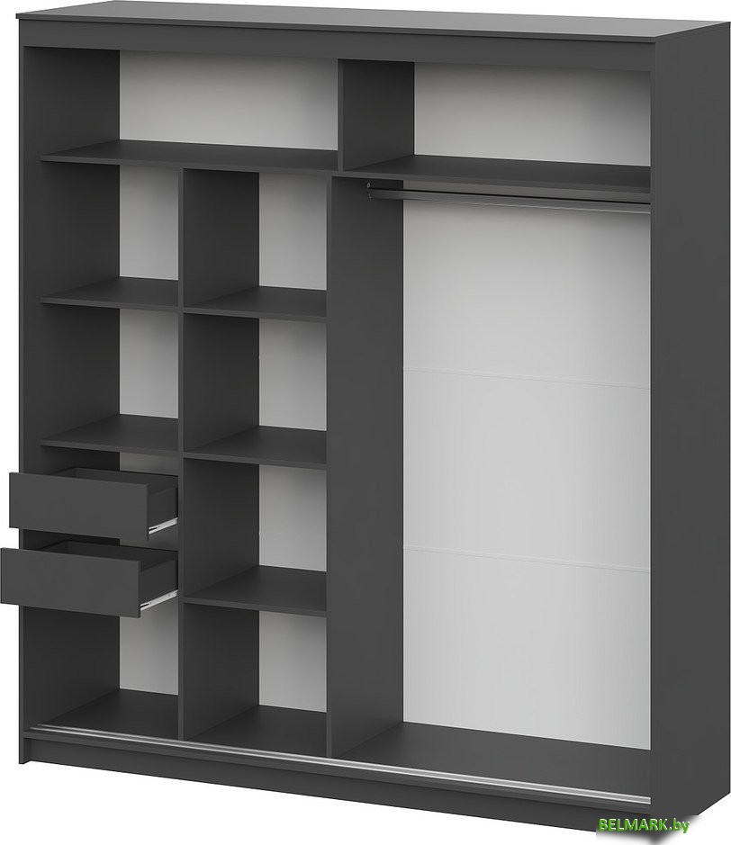 Шкаф-купе NN мебель К ШКП 3 2.0 Макс (графит серый) - фото2