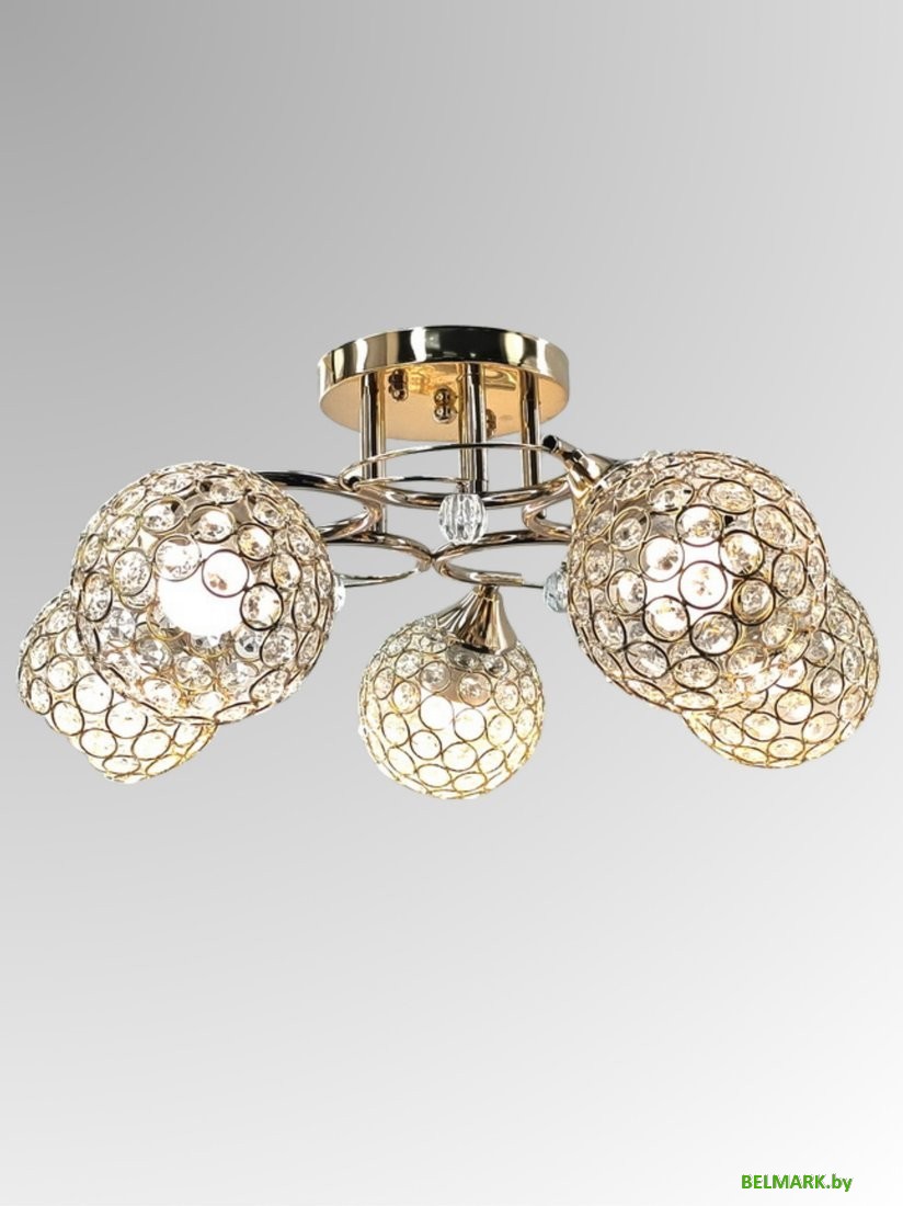 Люстра средней высоты Aitin Pro НПБ 02-5x60-101 6048/5 (золото) - фото2