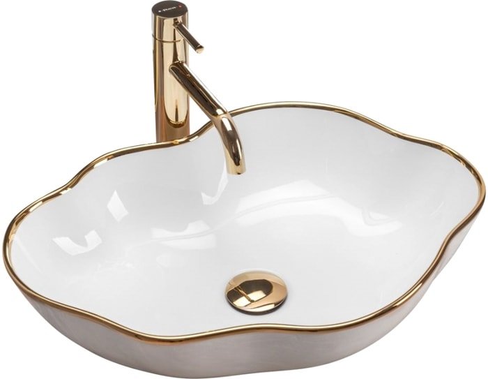 Умывальник Rea Pearl (белое золото) - фото