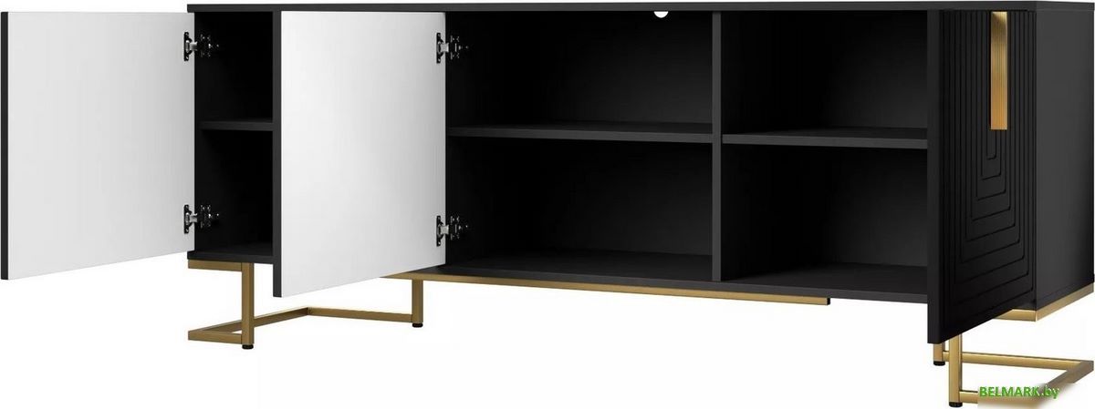 Тумба Involux Неаполь 212T011 (графит/черный матовый/золото) - фото2