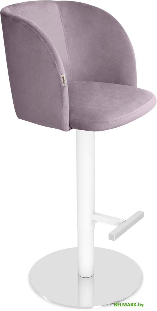 Стул с подлокотниками Sheffilton SHT-ST33/S128 (сиреневая орхидея/хром/белый муар) - фото