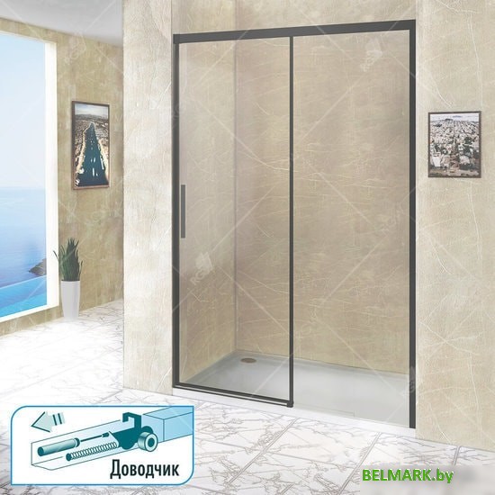 Стеклянная шторка для ванны RGW Leipzig LE-12B 34121220-14 (черный/прозрачное стекло) - фото2