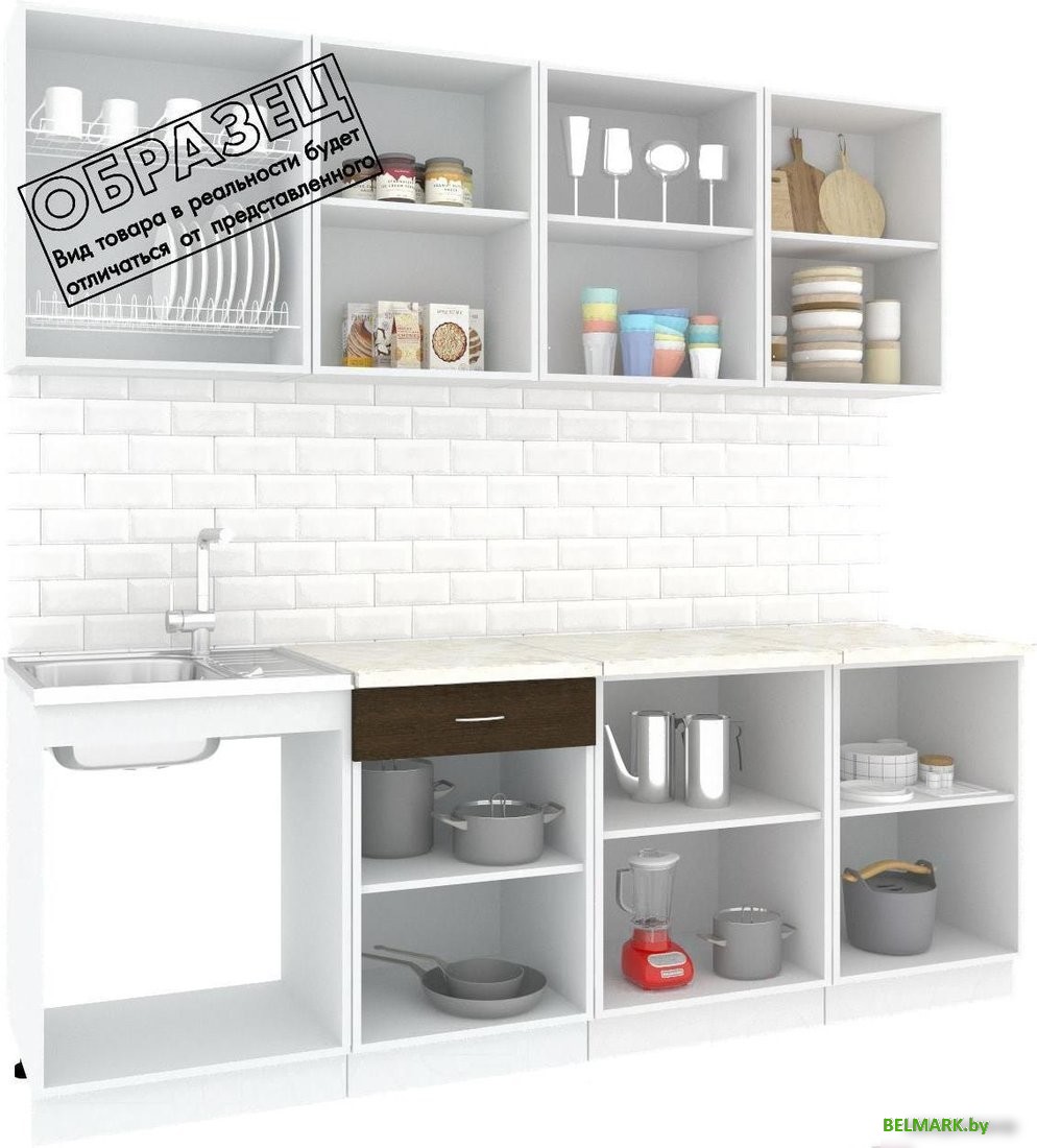 Готовая кухня Кортекс-мебель Корнелия Экстра 2.3м (дуб сонома/королевский опал) - фото2