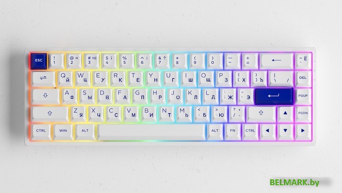Клавиатура Akko 3068B Plus White & Blue (Akko CS Jelly Pink) - фото2