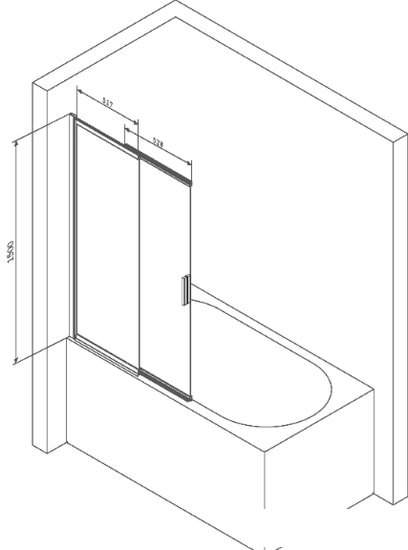 Душевая шторка AM.PM Like W80S-100PS-150MT - фото2