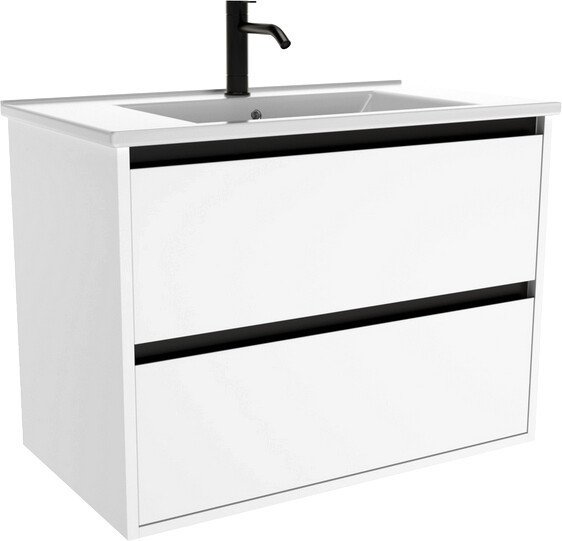 ЗОВ Тумба с умывальником Парма 80 P80LWP0MWMC1B-OL80 (белый матовый) - фото