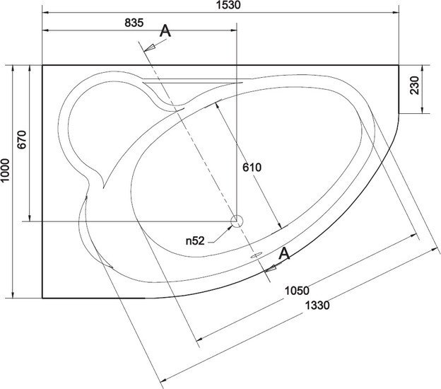 Ванна Cersanit Kaliope 153x100 (левая) - фото2