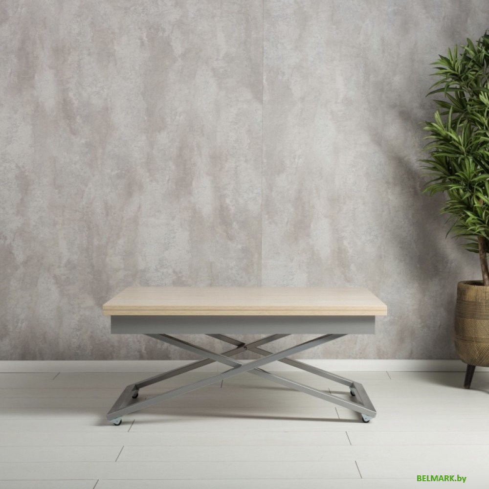 Стол-трансформер Levmar Apollo D68/S59 (дуб шамони светлый/серебро) - фото2
