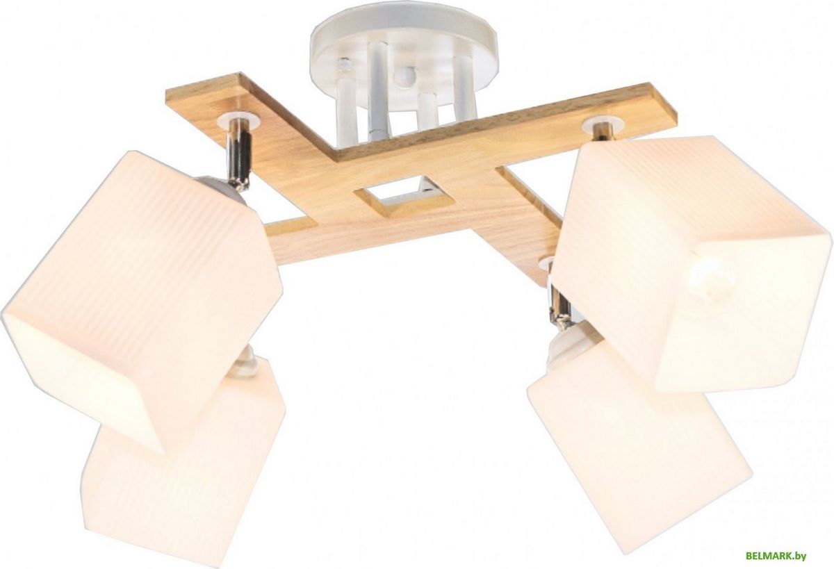 Люстра средней высоты Aitin Pro НПБ 02-4x60-101 N5291/4 (белый/дерево) - фото