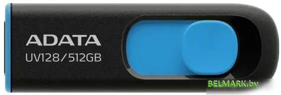 USB Flash ADATA DashDrive UV128 512GB (черный/синий) - фото