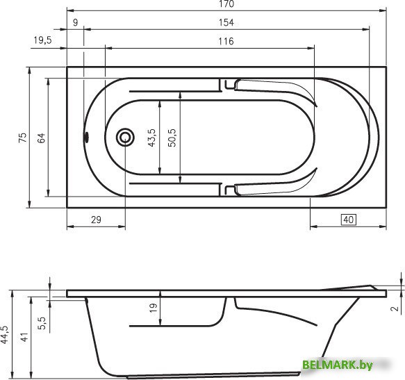 Ванна Riho Future 170x75 - фото2