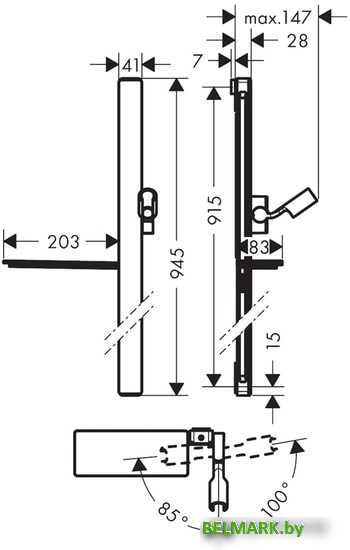 Душевая штанга Hansgrohe Unica 27640000 (хром) - фото2