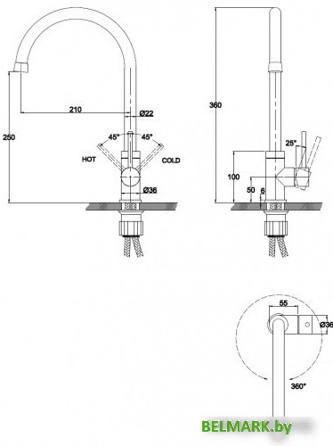 Смеситель Kaiser Merkur 26344/5048 - фото2