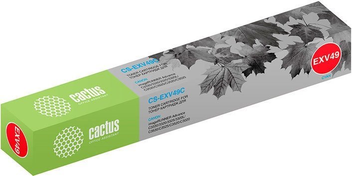 Картридж CACTUS CS-EXV49C (аналог Canon C-EXV49 Cyan) - фото