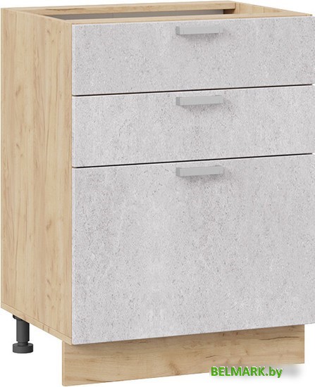 Шкаф напольный Трия Гранита 1Н6Я3 (дуб крафт золотой/бетон снежный) - фото