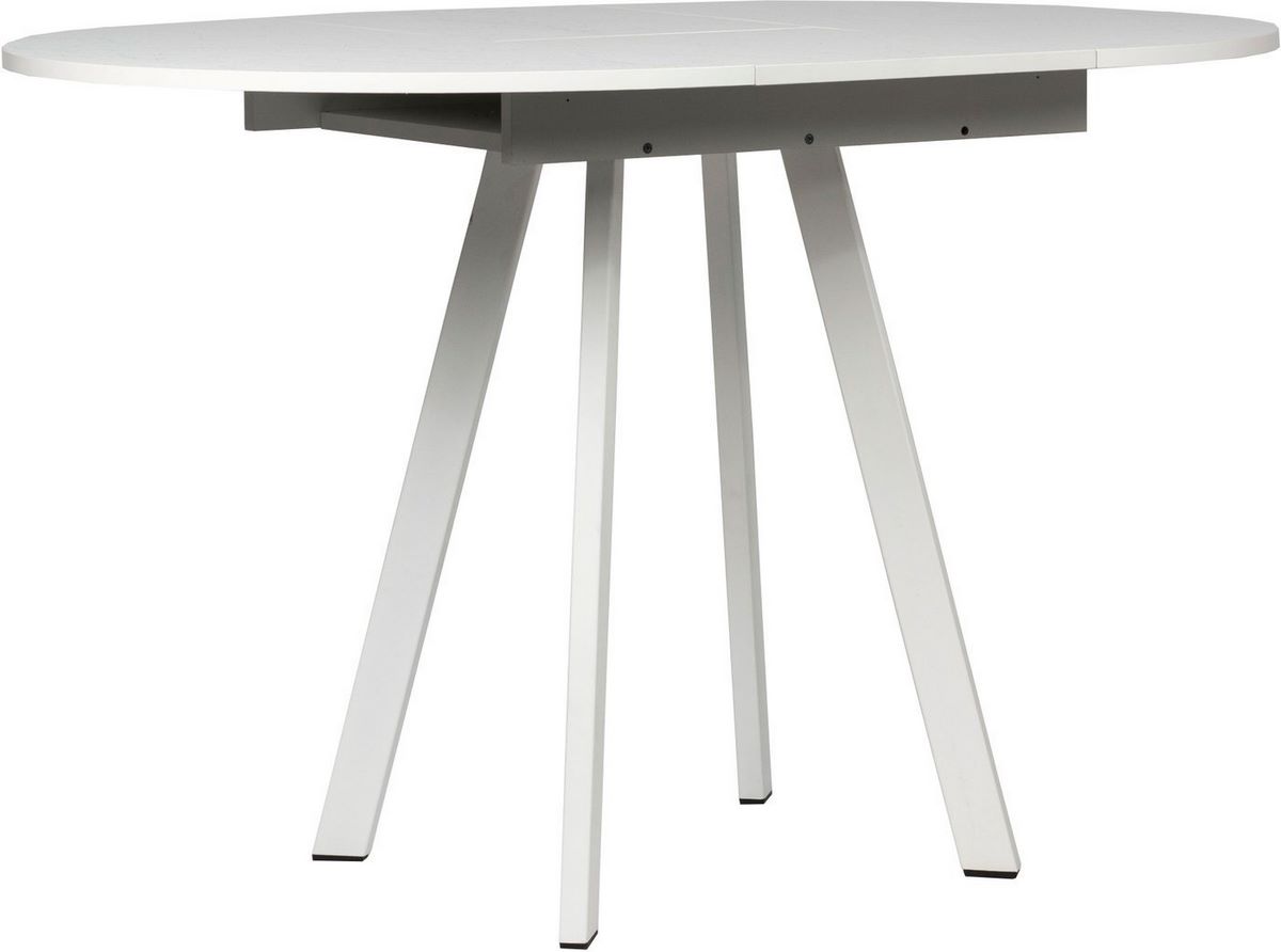 Кухонный стол ВВР Элип-2 (мрамор марквина белый/белый профиль, пластик) - фото